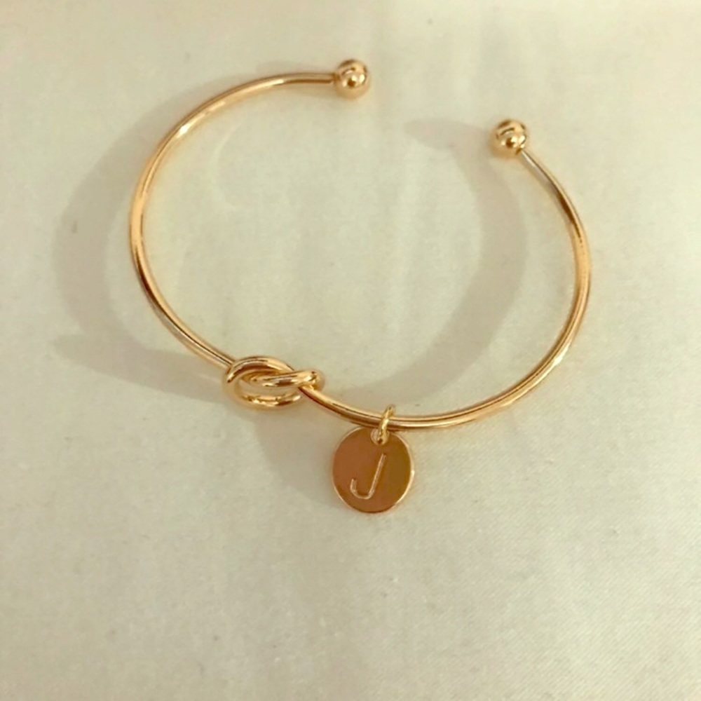 Infinity knot initial J bracelet/bangle!